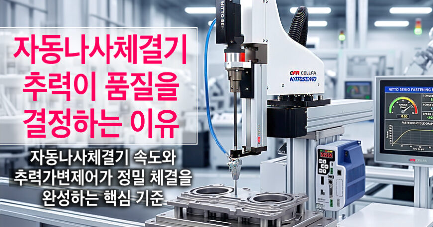 자동나사체결기 추력이 품질을 결정하는 이유를 보여주는 니또세이코(NITTOSEIKO) FM513VZR 추력·속도 제어 자동나사체결기 시스템 이미지