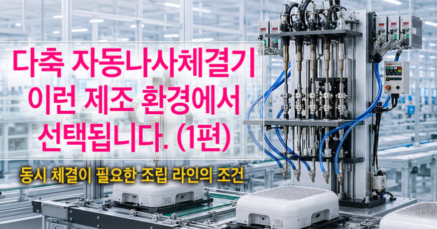 다축 자동나사체결기, 이런 제조 환경에서 선택됩니다 (1편) | 동시 체결이 필요한 조립 라인의 조건 | CELLFA 다축 자동나사체결기 FM5000이 셀에프에이(CELLFA), 니또세이코(NITTOSEIKO) 기반 스마트 팩토리 조립 라인에서 가전 외장 커버를 동시에 체결하는 제조 환경 이미지