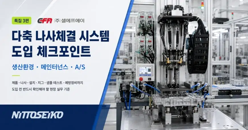 특집 3편) 다축 나사체결 시스템 도입 체크포인트 | 생산환경·메인터넌스·A/S | CELLFA 다축 나사체결 시스템 도입 체크포인트와 생산환경·메인터넌스·A/S를 안내하는 니또세이코(NITTOSEIKO) FM5000 특집 3편 대표 이미지