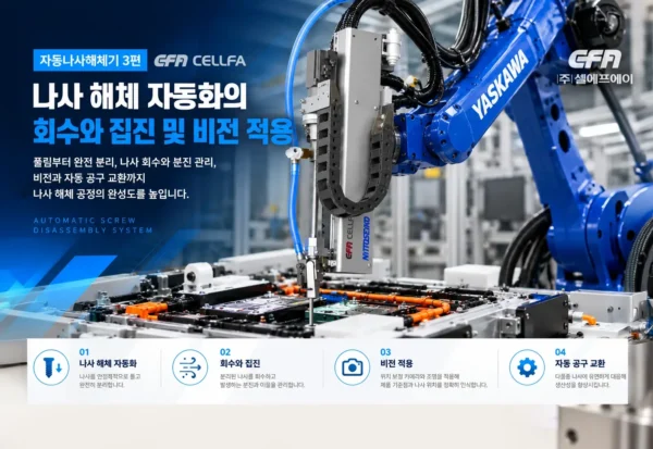 자동나사해체기 3편 | 로봇 기반 나사 해체 자동화 니또세이코 FM513VZR 장착 다관절로봇을 참고한 자동나사해체기 및 나사 해체 자동화 공정